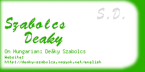szabolcs deaky business card
